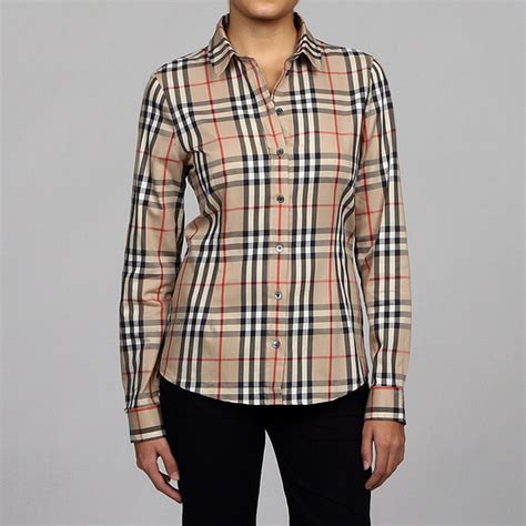 burberry blouse|burberry plaid shirt women's.